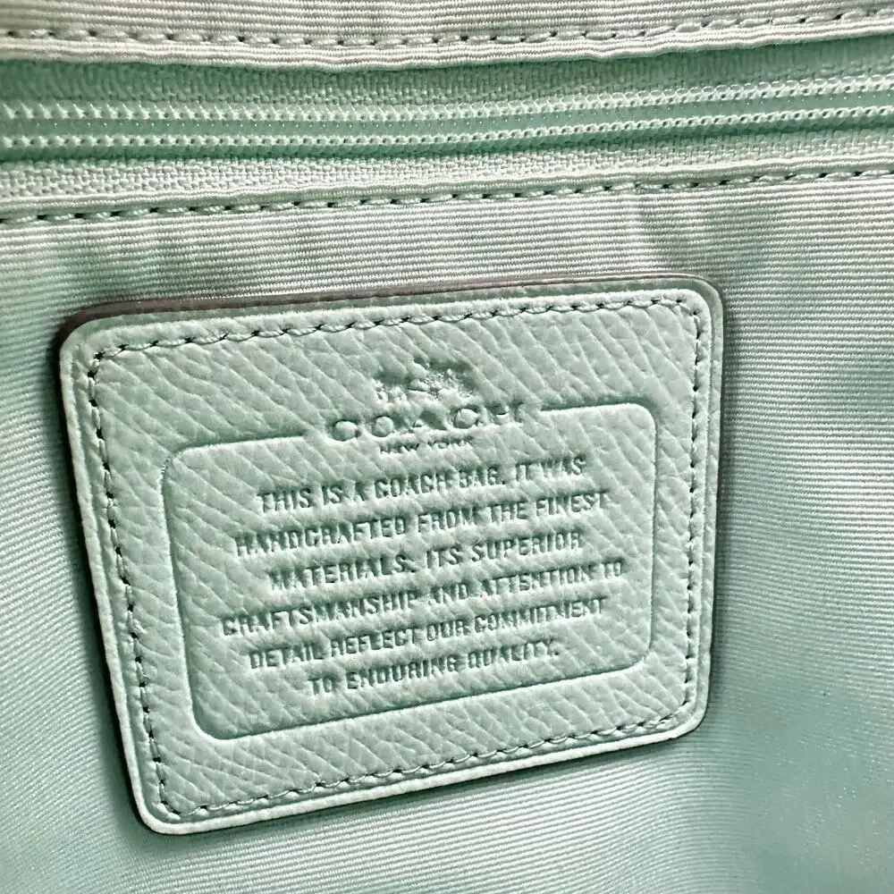 Coach Seaglass Mint Green Studded Sierra Satchel Bag With Crossbody Strap‎